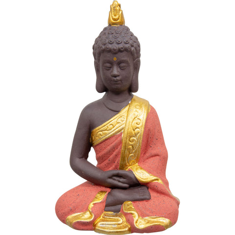 Ceramic Meditating Buddha - Orange