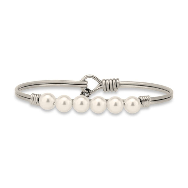 Luca + Danni Beaded Pearl Bangle Bracelet, White