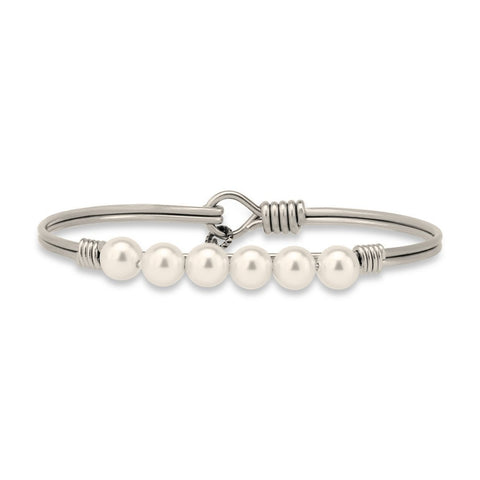 Luca + Danni Beaded Pearl Bangle Bracelet, White