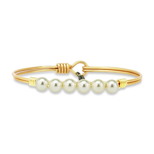 Luca + Danni Beaded Pearl Bangle Bracelet, White