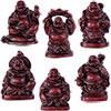 Polyresin Feng Shui Figurines 1-inch Buddha Redstone (Set of 6)