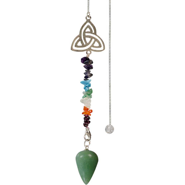 Pendulum Chakra Triquetra Green Aventurine