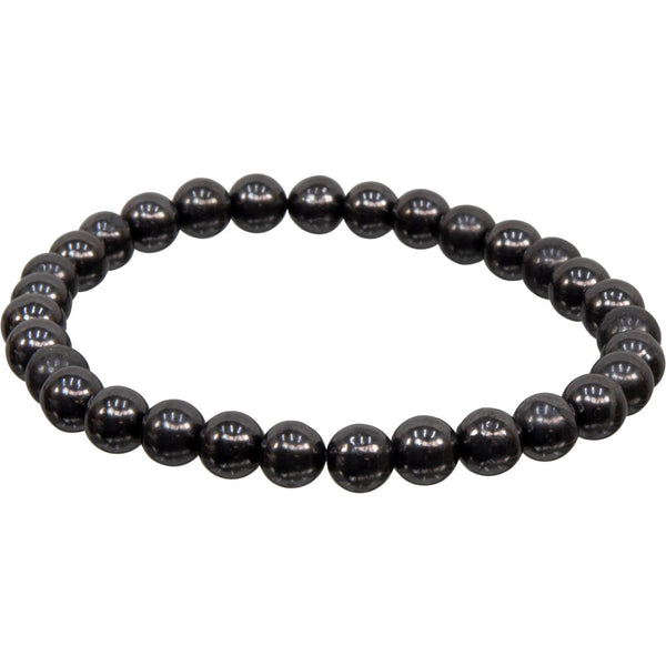 Elastic Bracelet 8mm Round Beads - Shungite