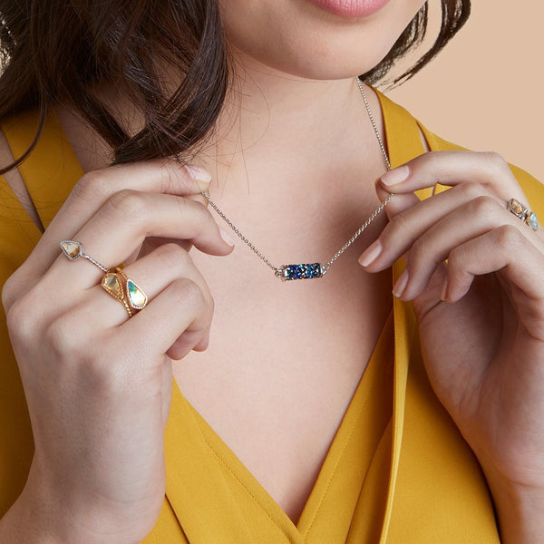 Luca + Danni Druzy Tube Necklace in Graphite