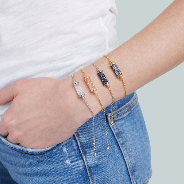 Luca + Danni Druzy Tube Slider in Champagne