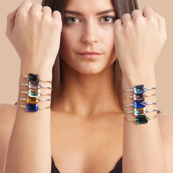 Luca + Danni Dylan Bangle Bracelet in Emerald