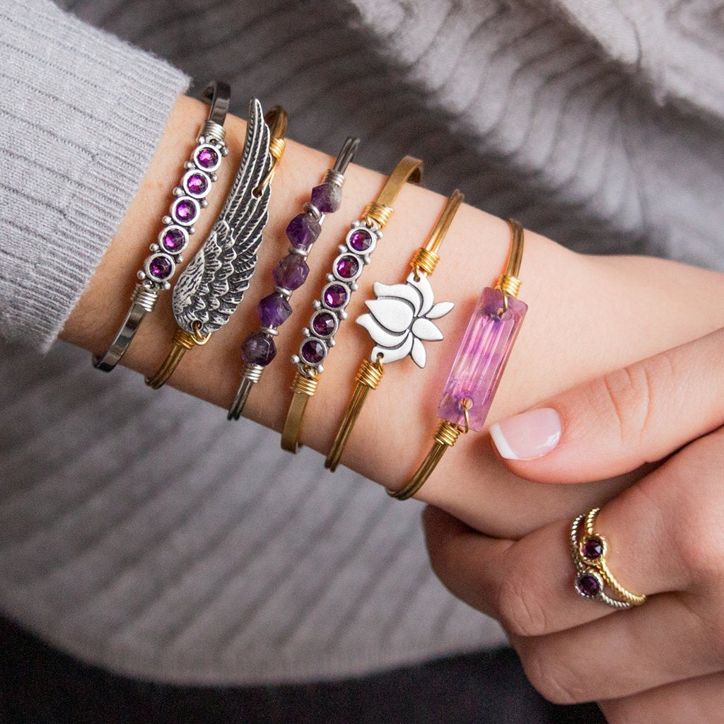 Luca Danni February Birthstone Bangle Bracelet
