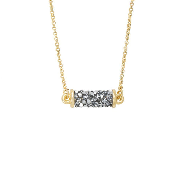 Luca + Danni Druzy Tube Necklace in Graphite