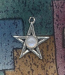 Sterling Silver Pentacle Charm with Moonstone