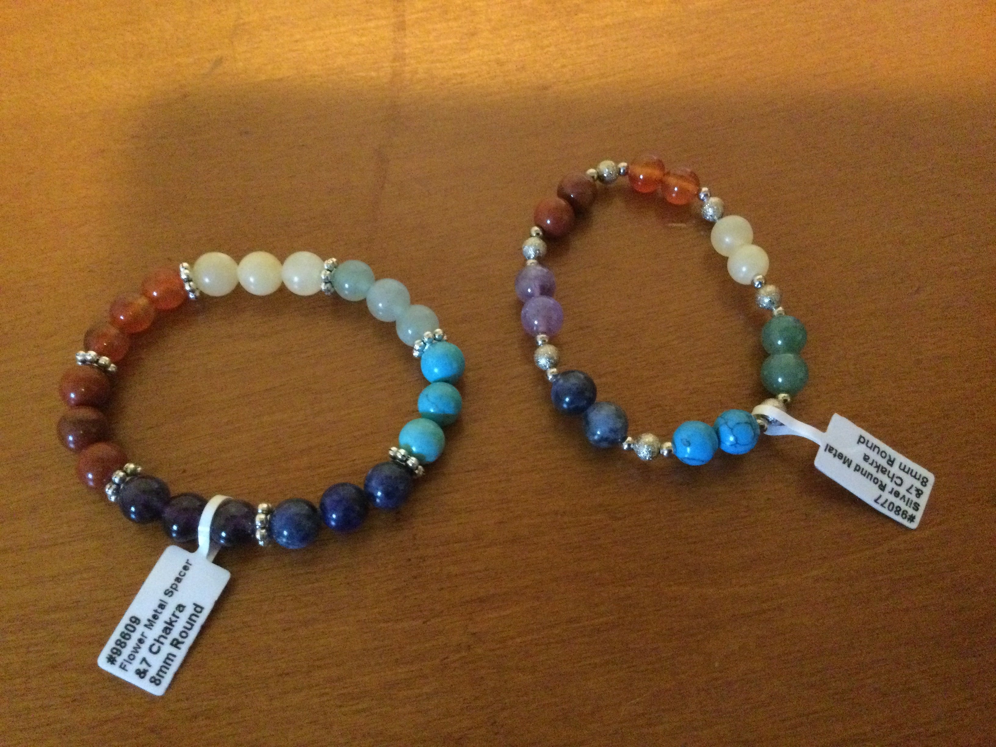 7 Chakra Elastic Bracelet w/ Metal Ball - Karmic Inspirations