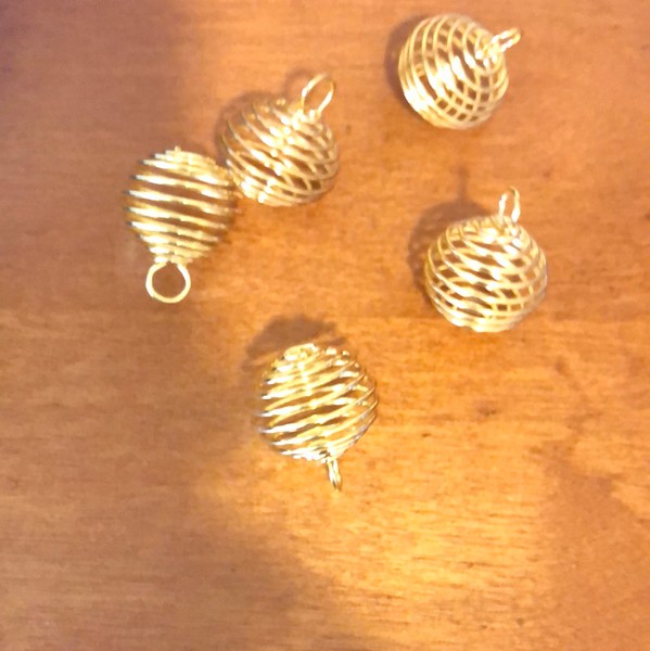 Gold Large spring metal pendulum /crystal holders