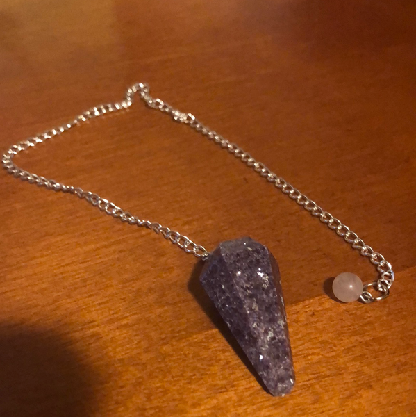 Lepidolite Pendulum with Rose Quartz ball