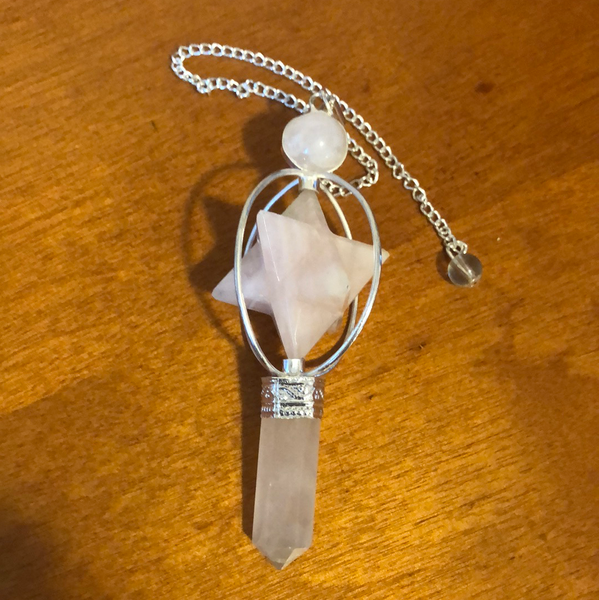 Rose Quartz Merkaba Spinning Pendulum