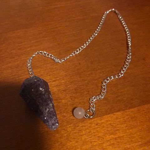 Lepidolite Pendulum with Rose Quartz ball