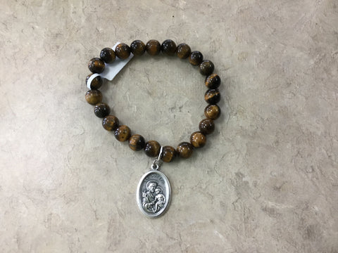 8mm Round Bracelet w/St. Joseph