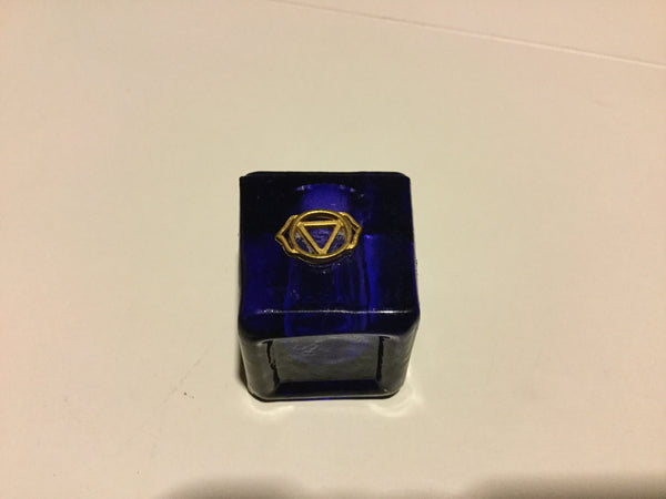 Mini Glass Candle Holder in Cobalt Blue with