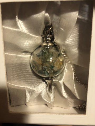 Pendulum Glass Sephoroton Green Adventurine & Citrine Chips